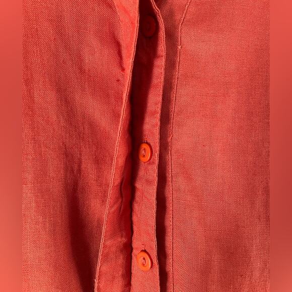 Carole Little Vintage Orange Linen Front Tie Jacket size Medium - Picture 3 of 6